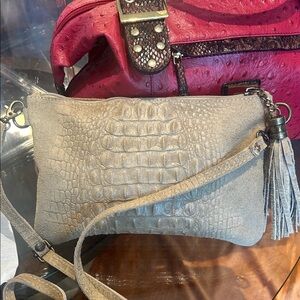 Unlisted #6 Elegant Beige Crocodile-Embossed Crossbody Bag